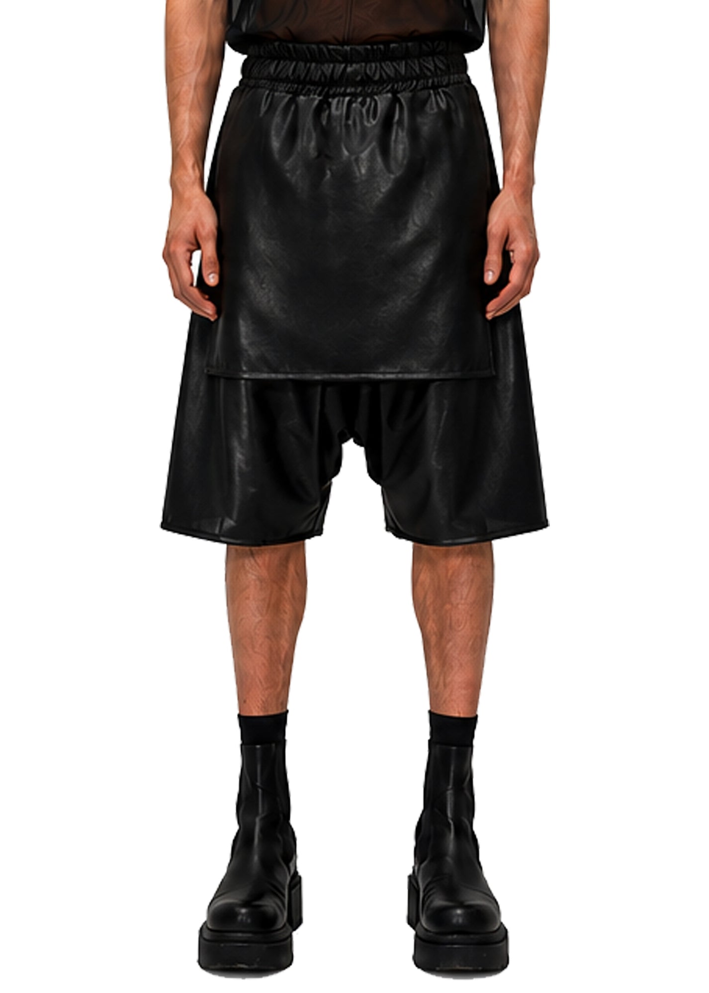 VEGAN LEATHER SAMURAI SHORTS