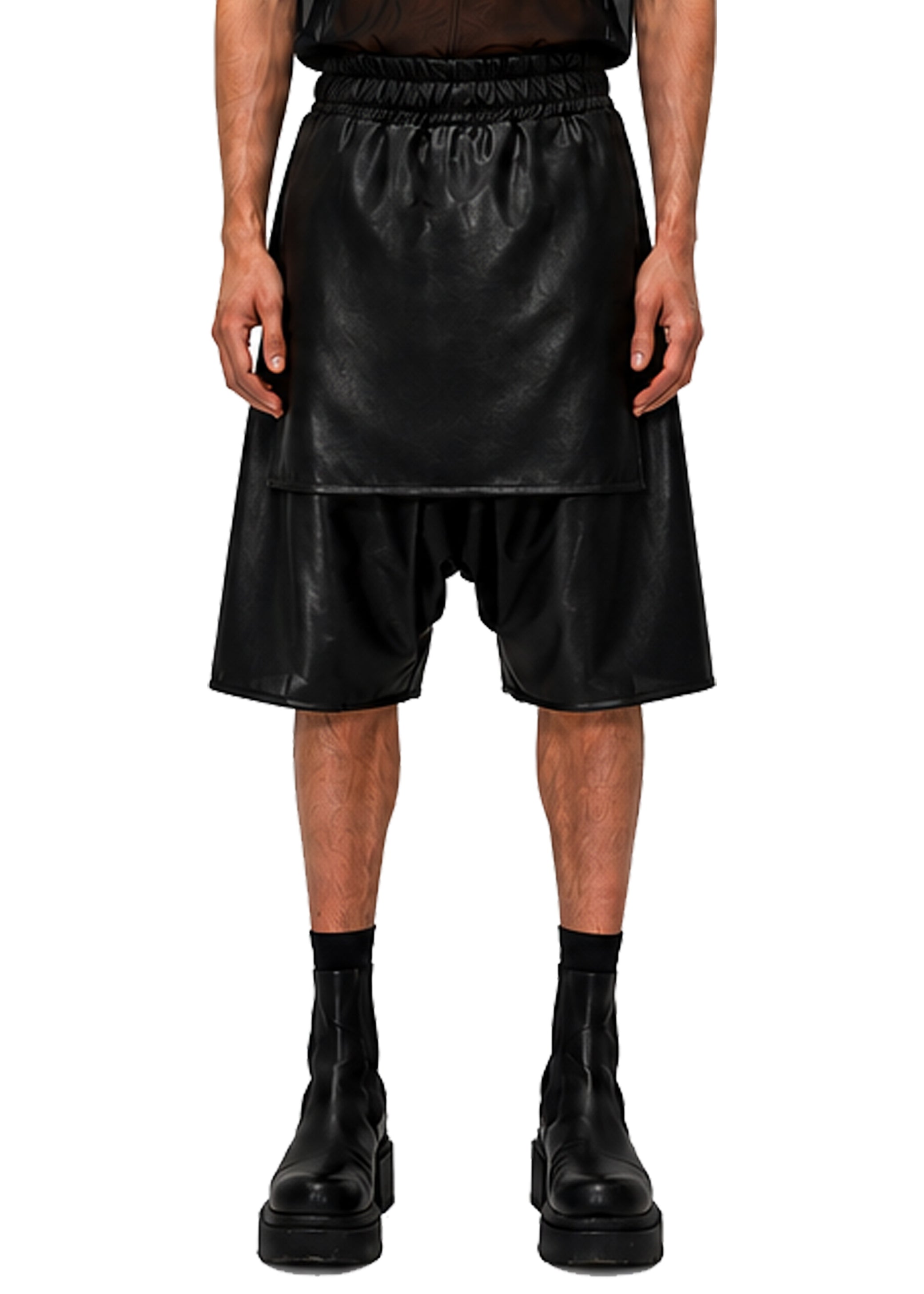 VEGAN LEATHER SAMURAI SHORTS