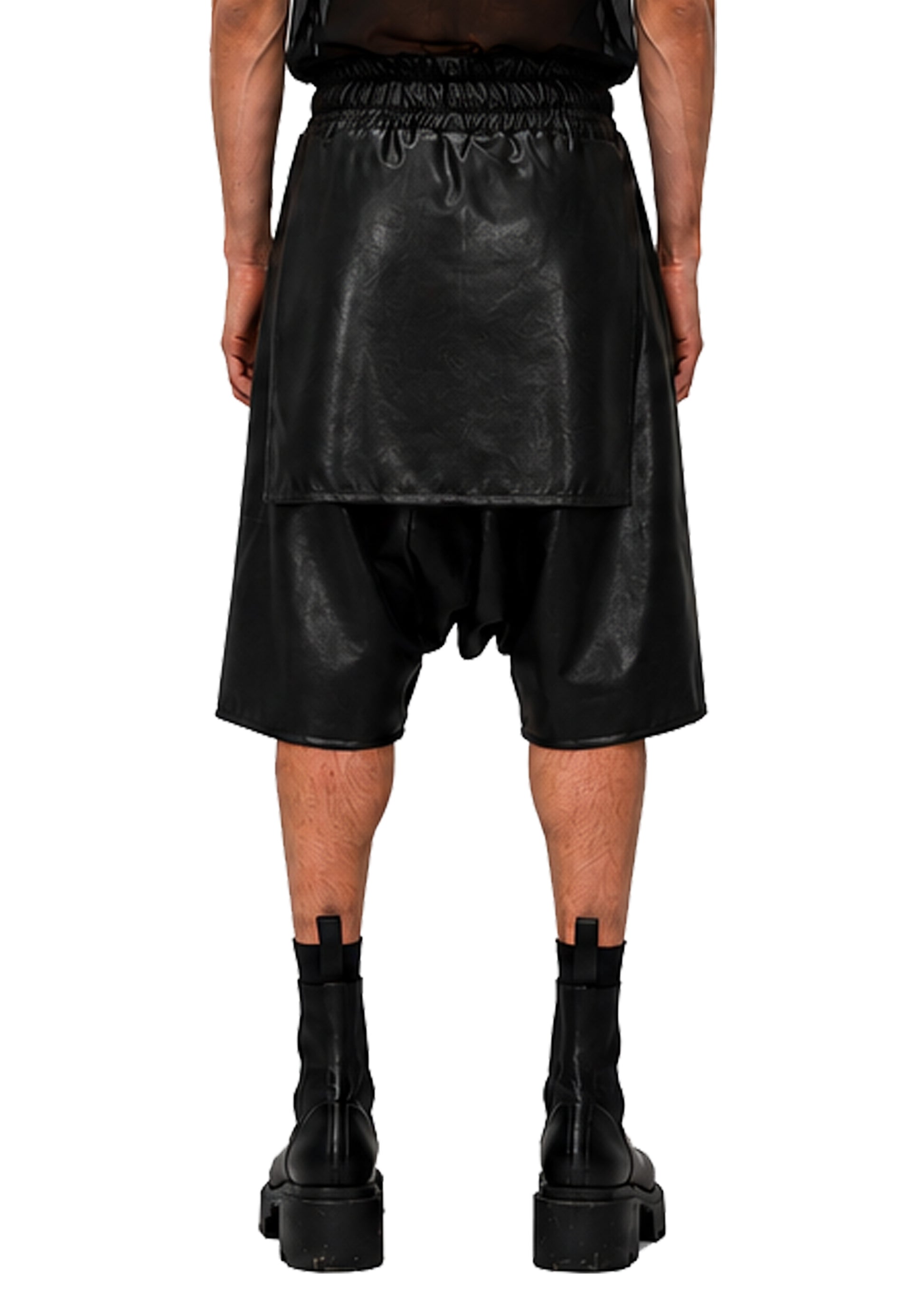 VEGAN LEATHER SAMURAI SHORTS