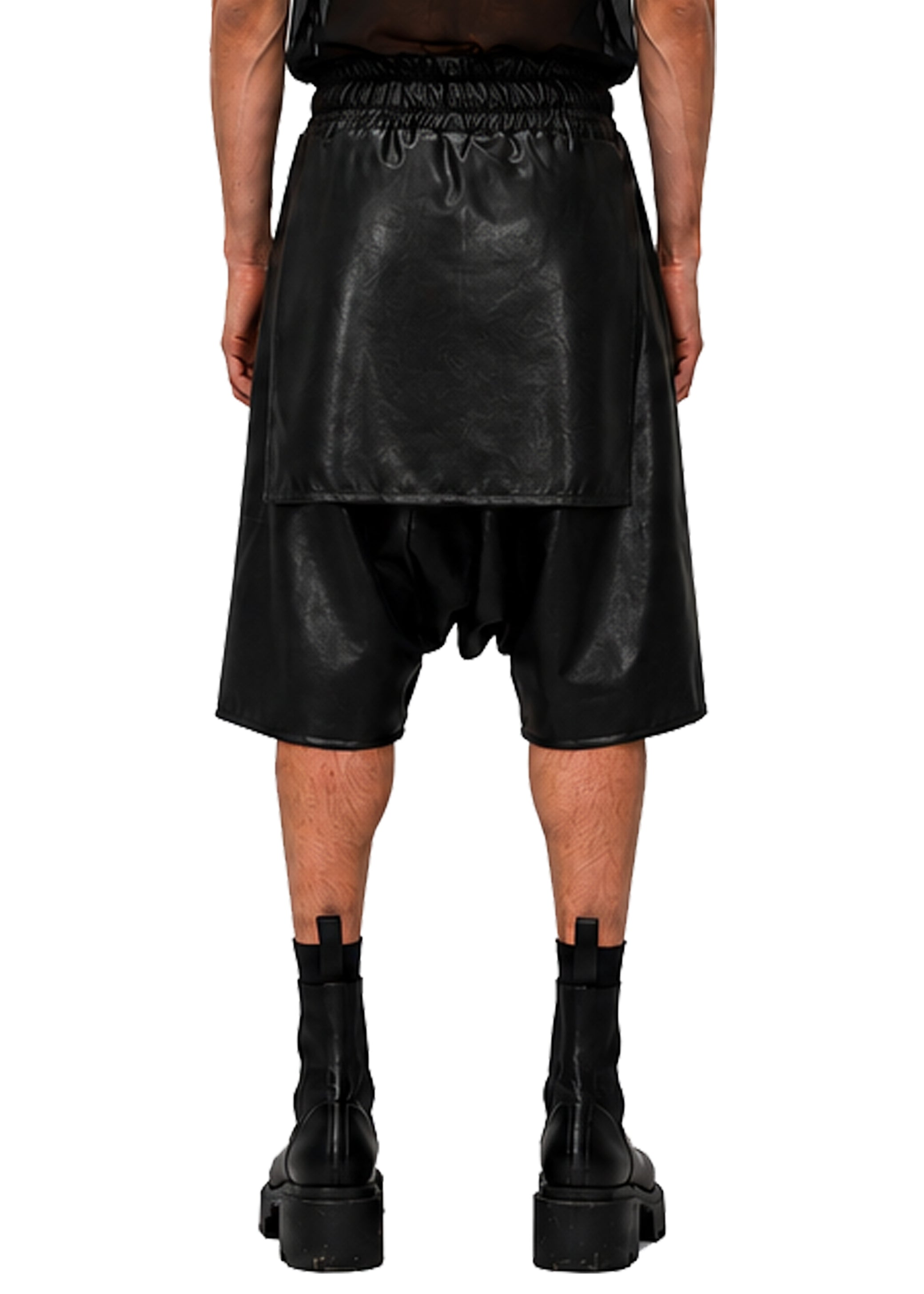 VEGAN LEATHER SAMURAI SHORTS
