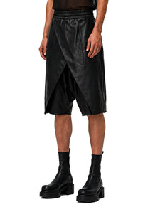 VEGAN LEATHER WRAP SHORTS
