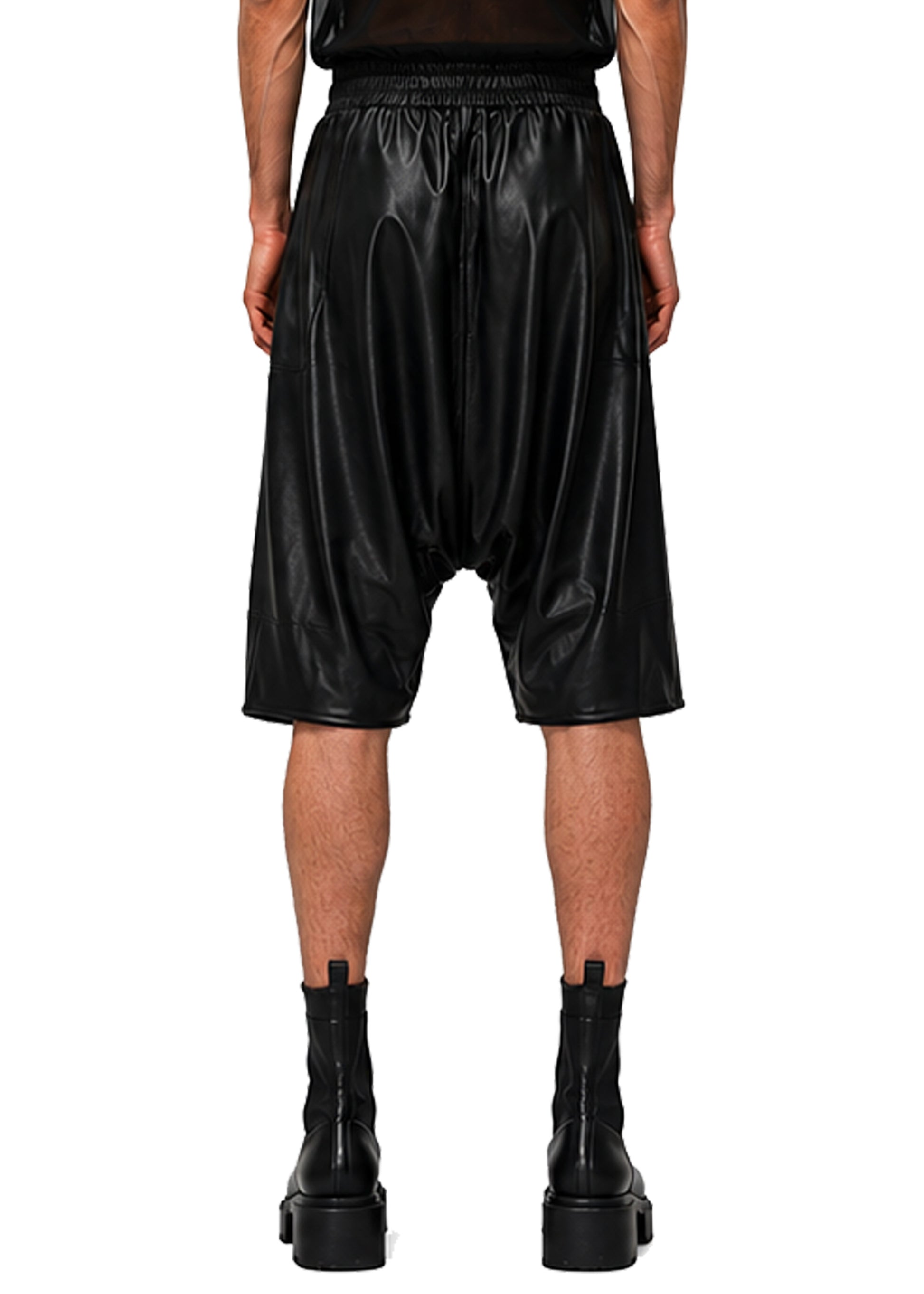 VEGAN LEATHER WRAP SHORTS