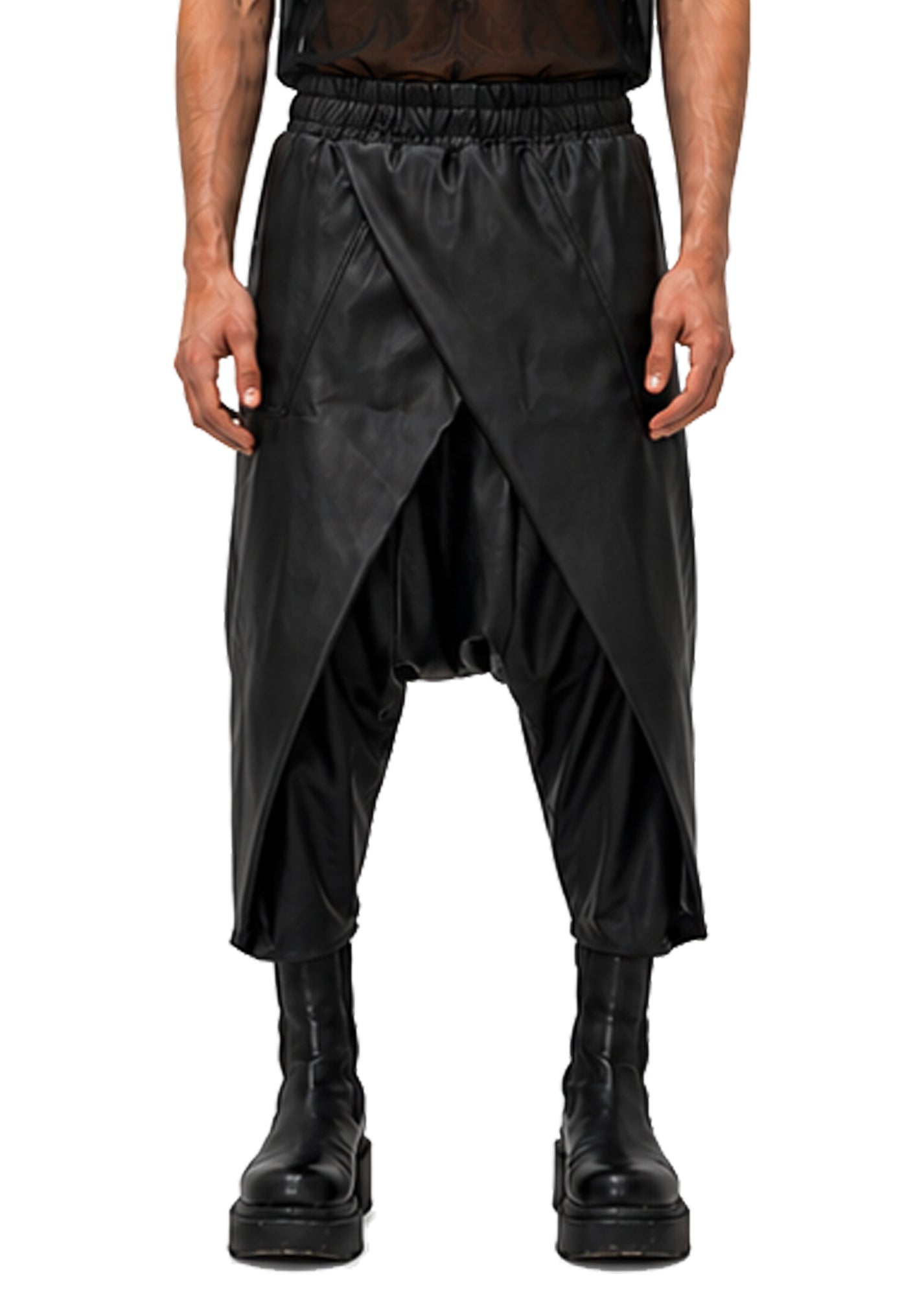 VEGAN LEATHER WRAP TROUSERS
