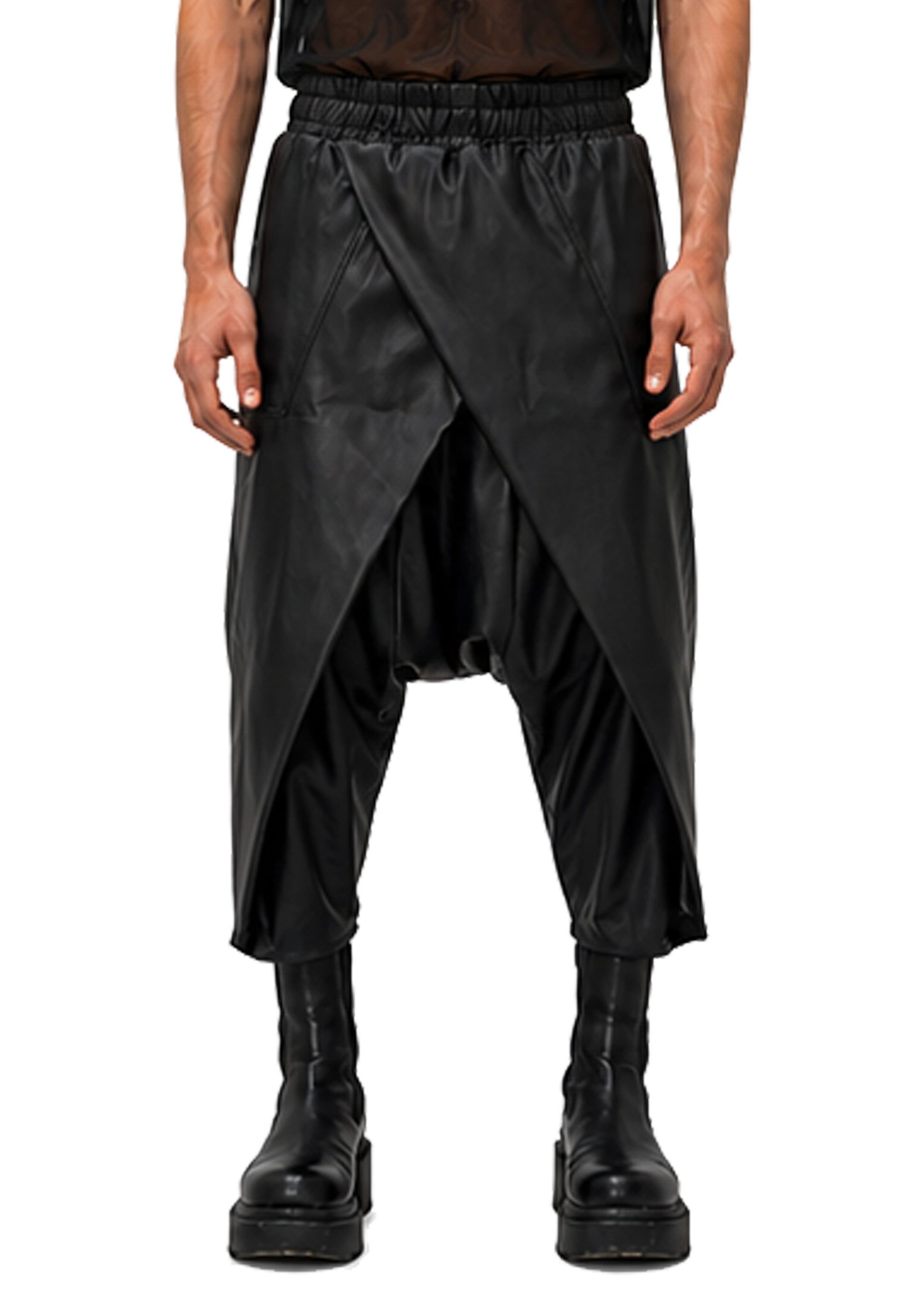 VEGAN LEATHER WRAP TROUSERS