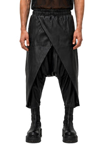 VEGAN LEATHER WRAP TROUSERS