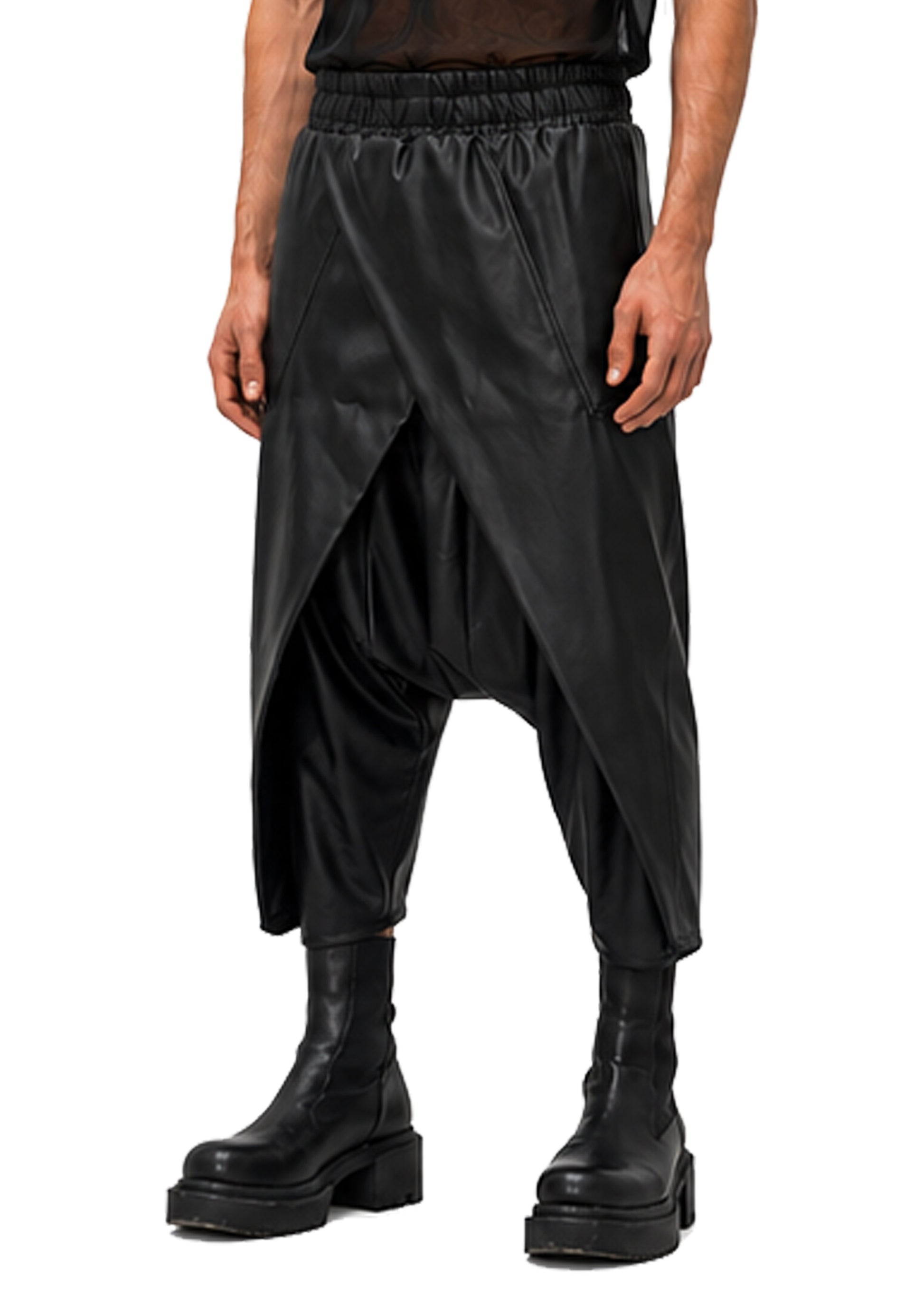 VEGAN LEATHER WRAP TROUSERS