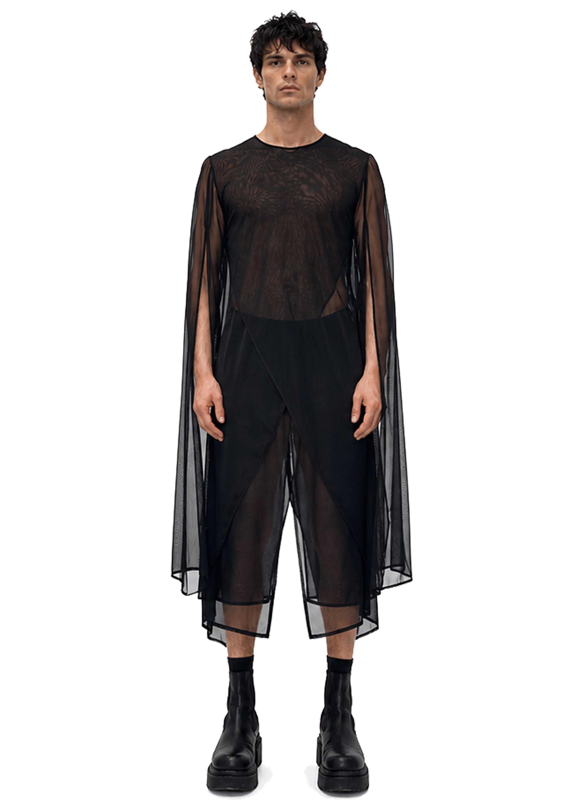 MESH XL SLEEVE SIDE PEAK TOP