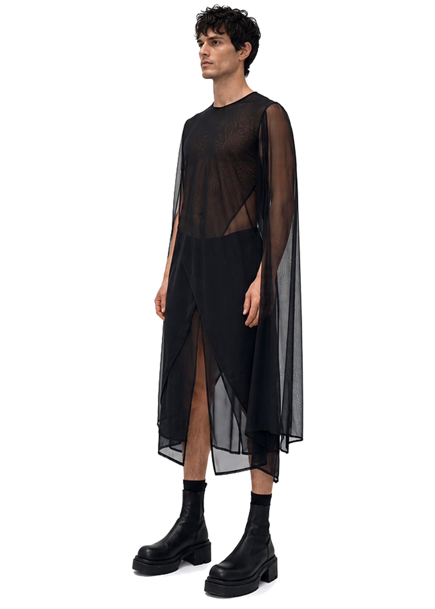 MESH XL SLEEVE SIDE PEAK TOP