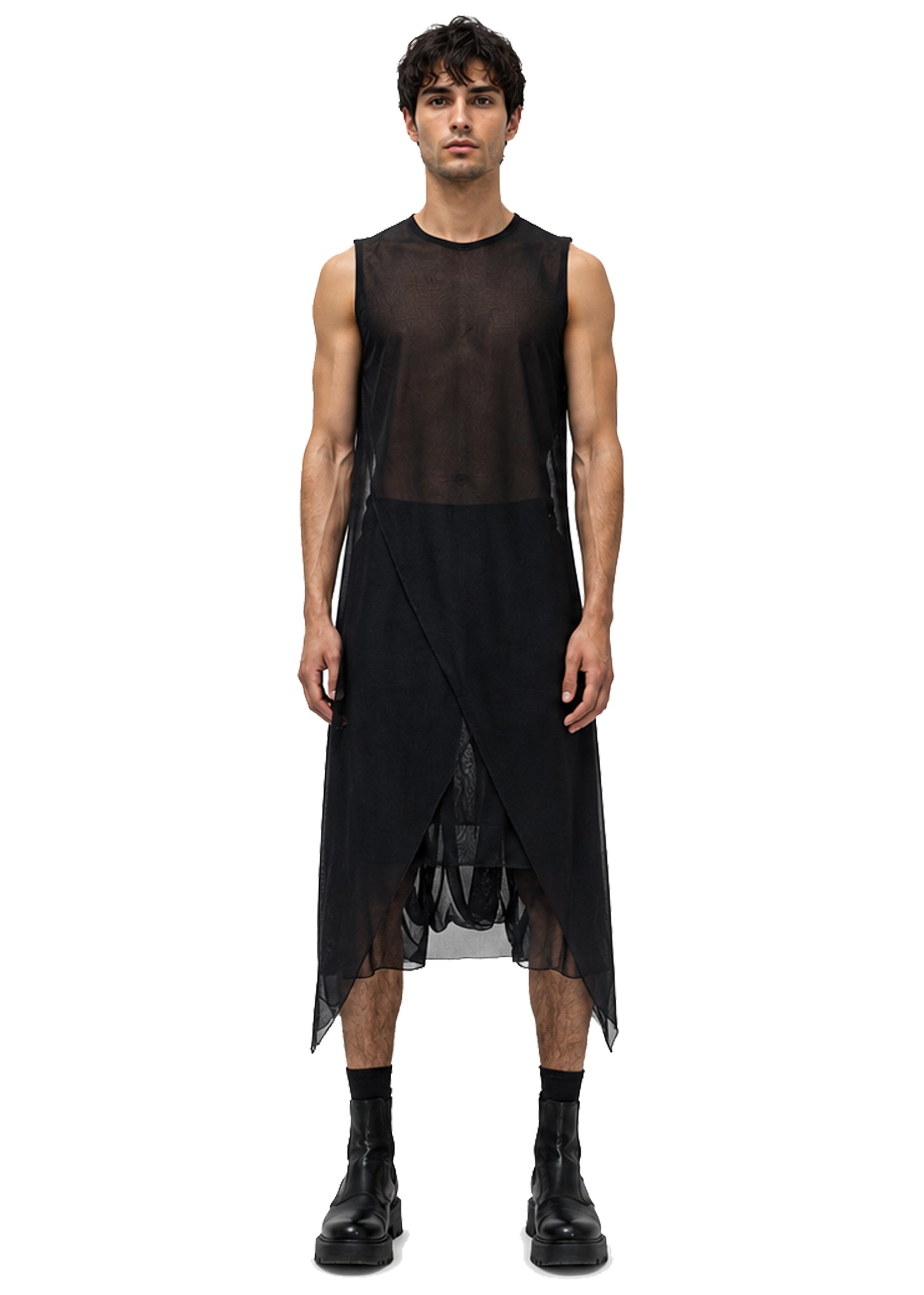 MESH SIDE PEAK VEST