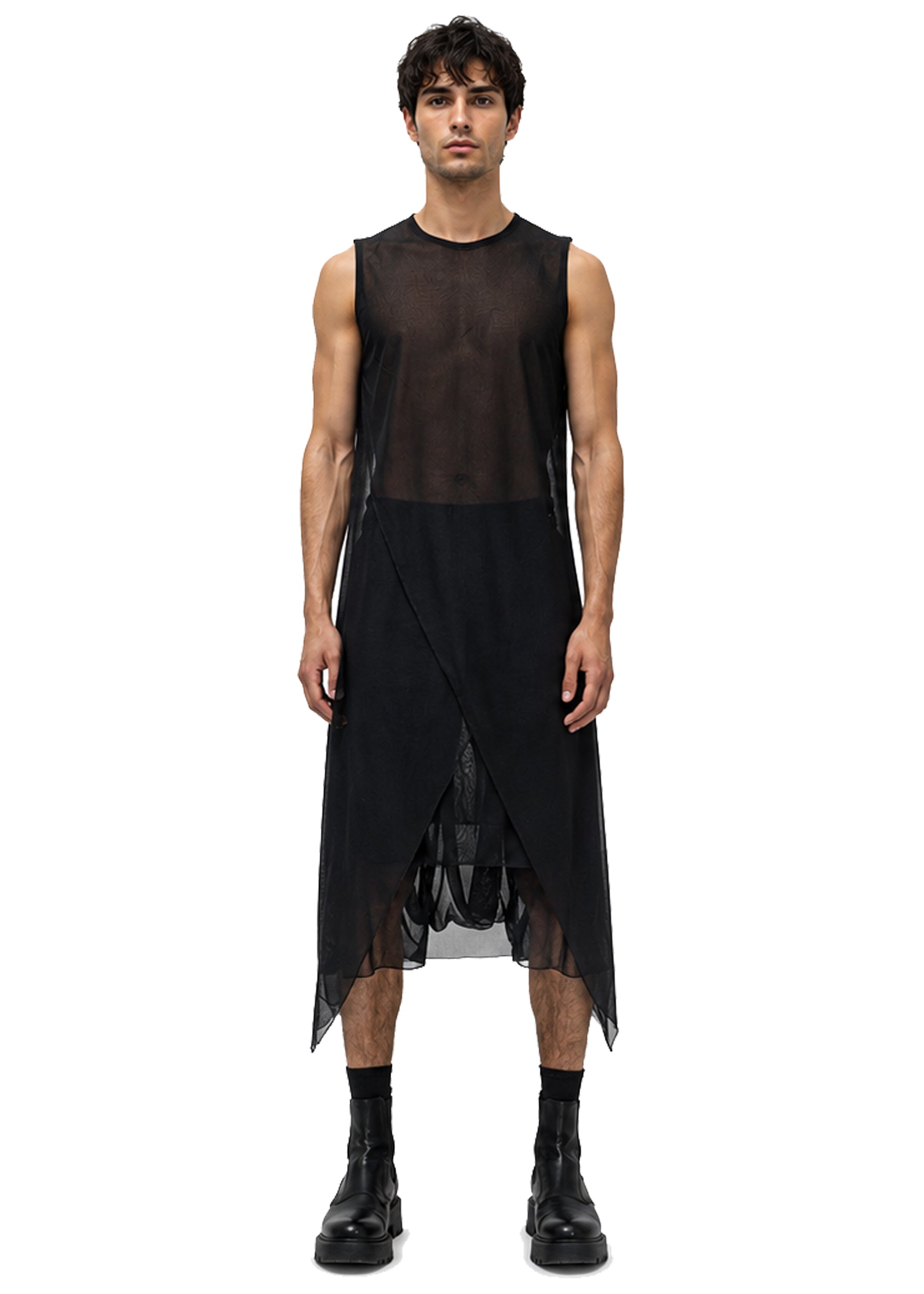 MESH SIDE PEAK VEST