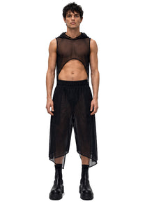 MESH CROPPED HOODIE