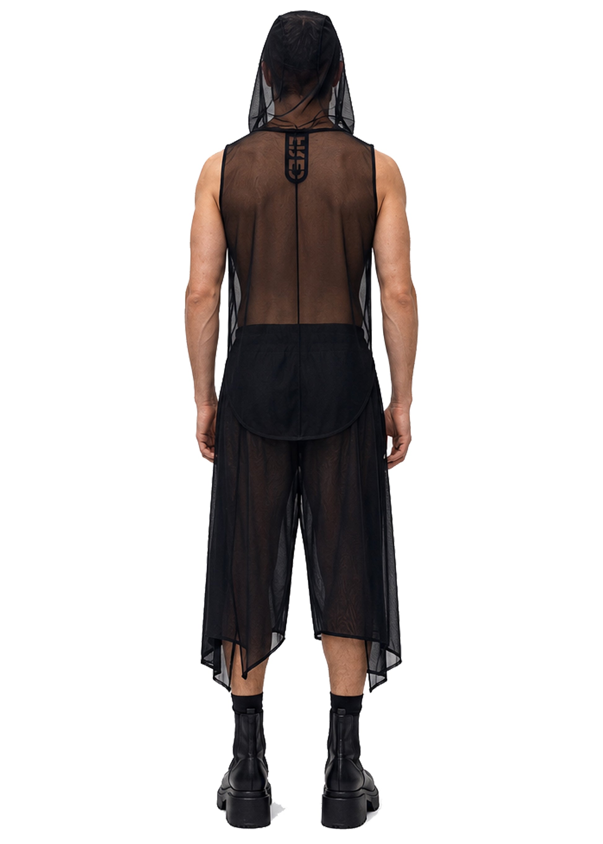 MESH CROPPED HOODIE