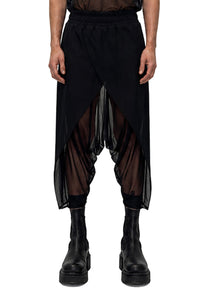 MESH WRAP TROUSERS