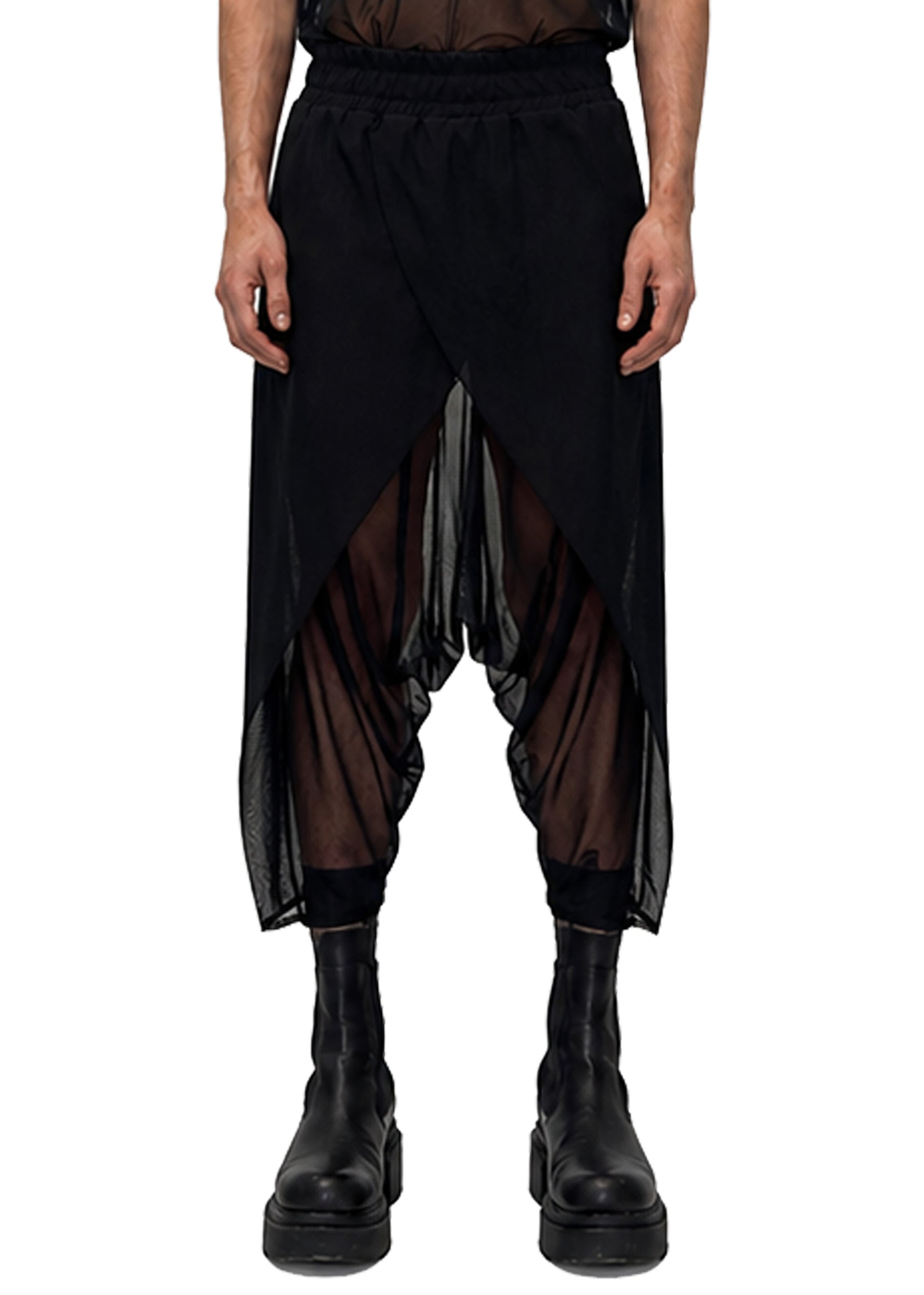 MESH WRAP TROUSERS