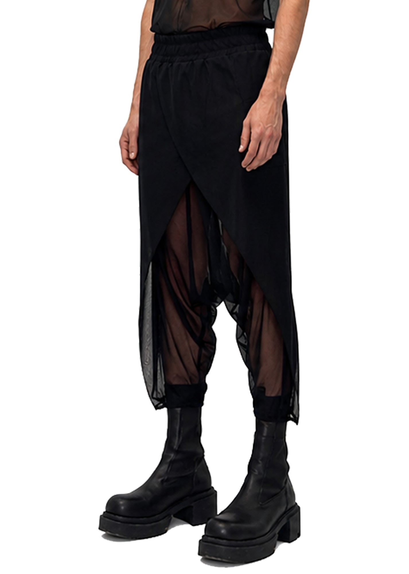 MESH WRAP TROUSERS