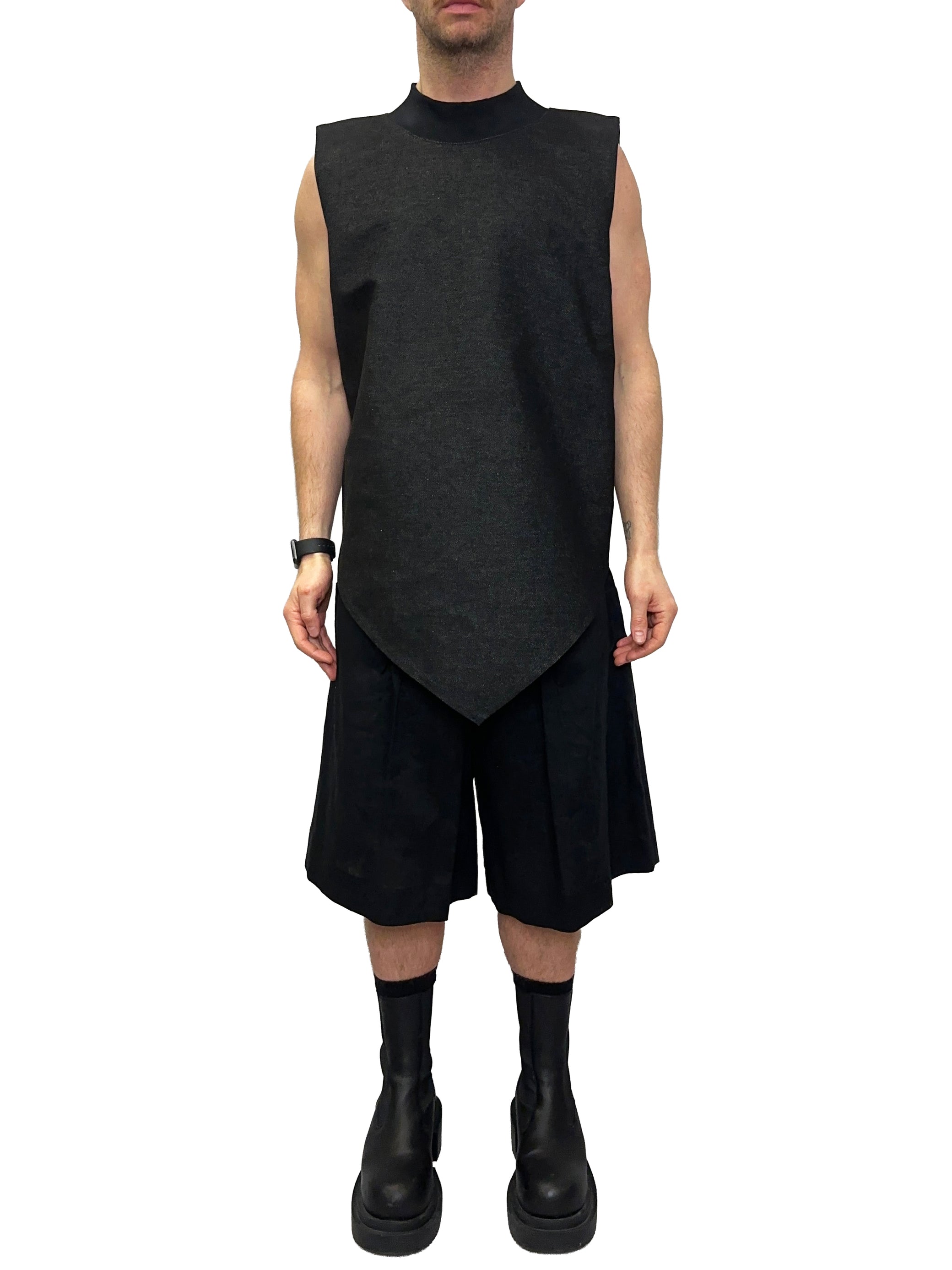 RAW DENIM SINGLE PEAK VEST