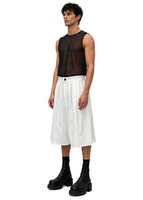 LINEN BOX PLEAT SHORTS