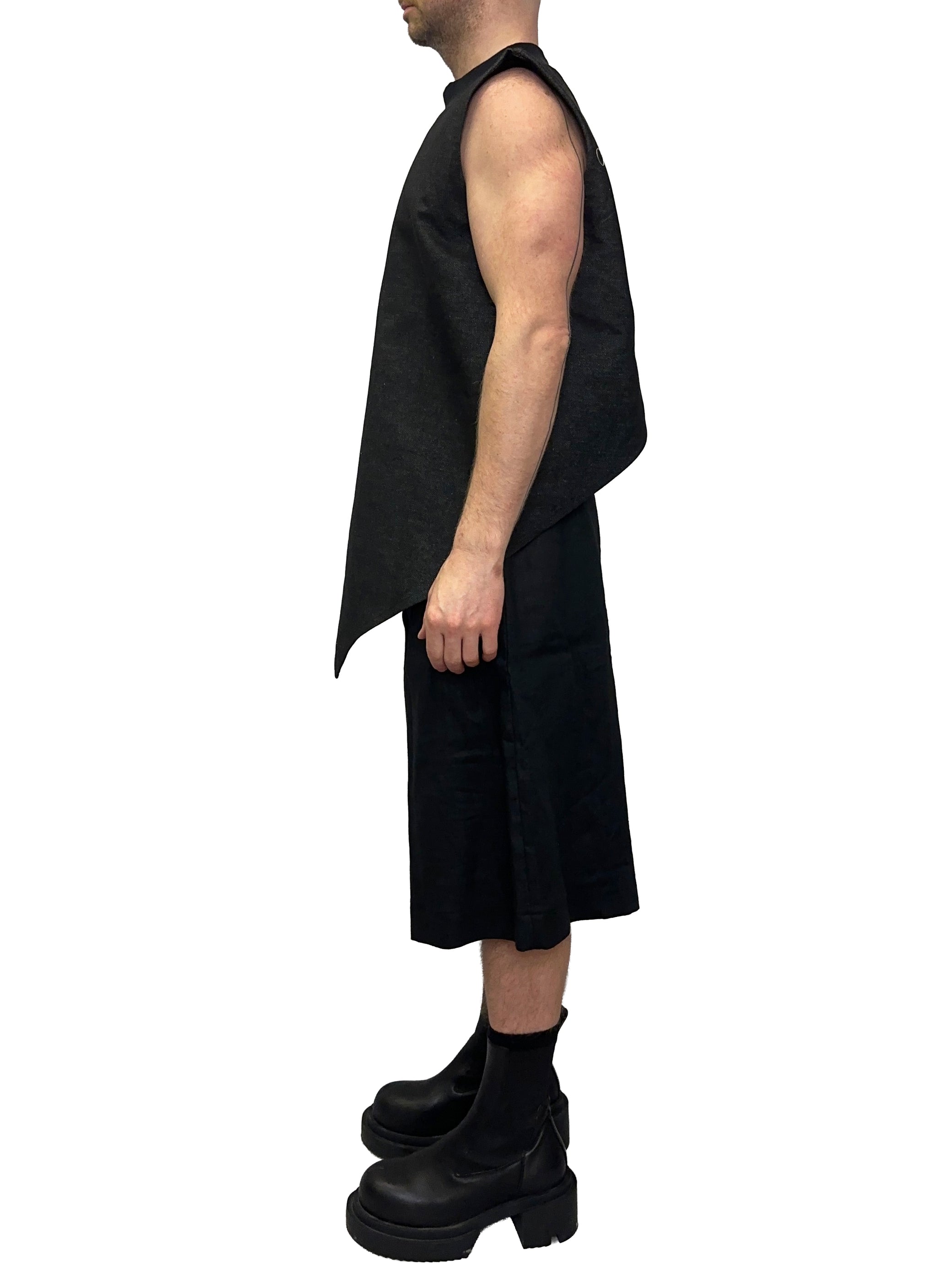 RAW DENIM SINGLE PEAK VEST