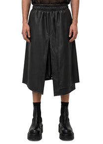 VEGAN LEATHER PANEL SHORTS