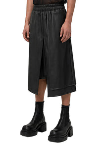 VEGAN LEATHER PANEL SHORTS