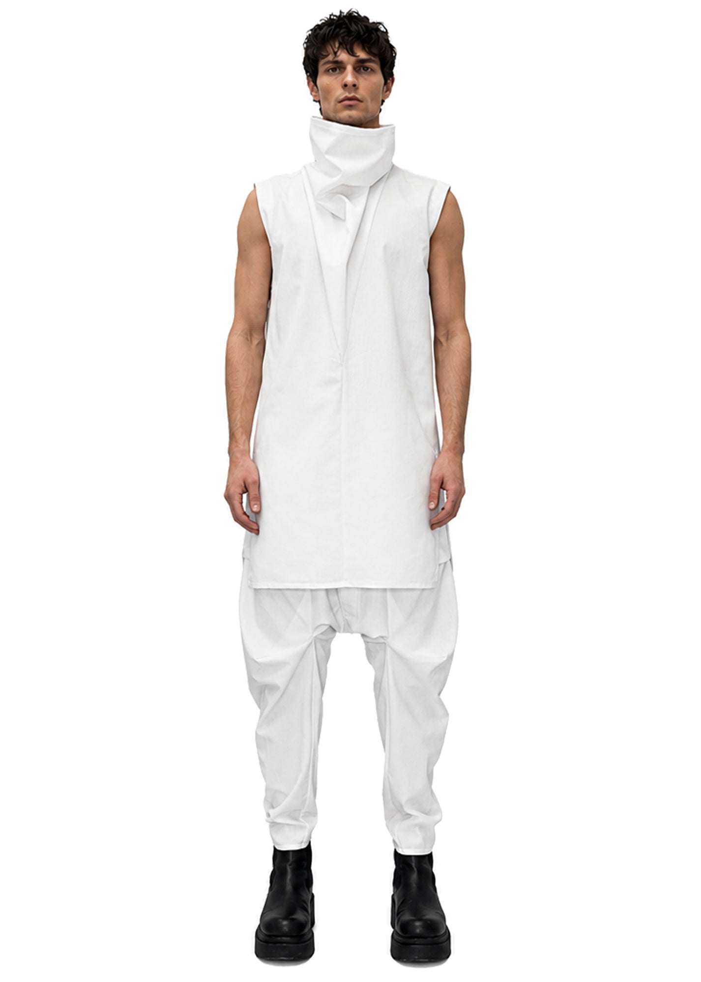 LINEN FUNNEL VEST