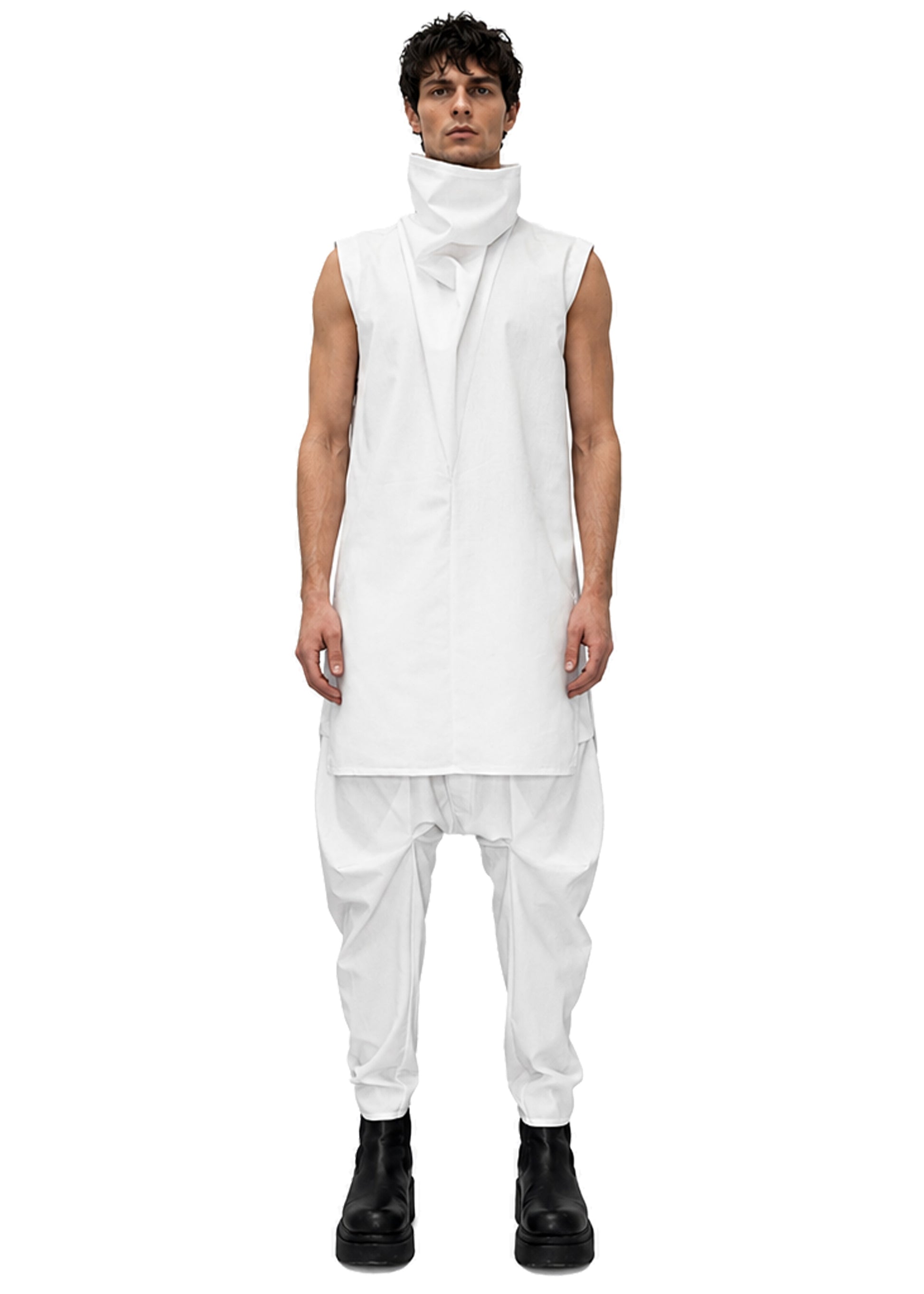 LINEN FUNNEL VEST