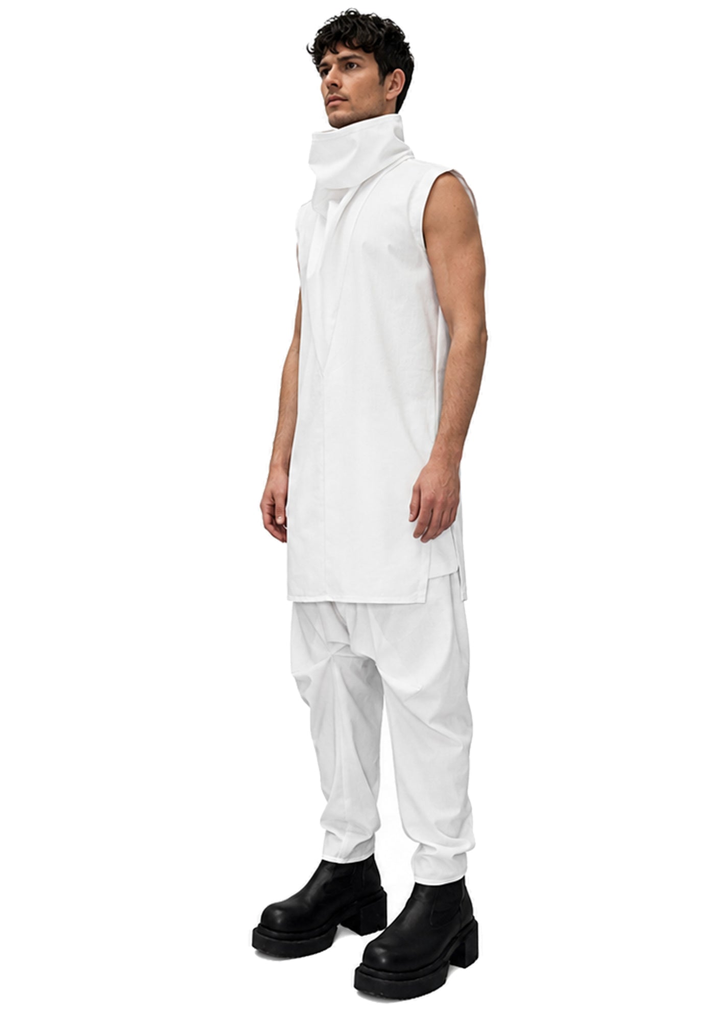 LINEN FUNNEL VEST