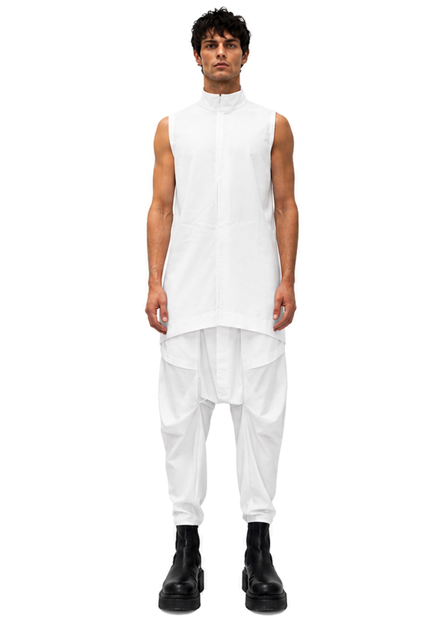 LINEN OVERLAPPING VEST