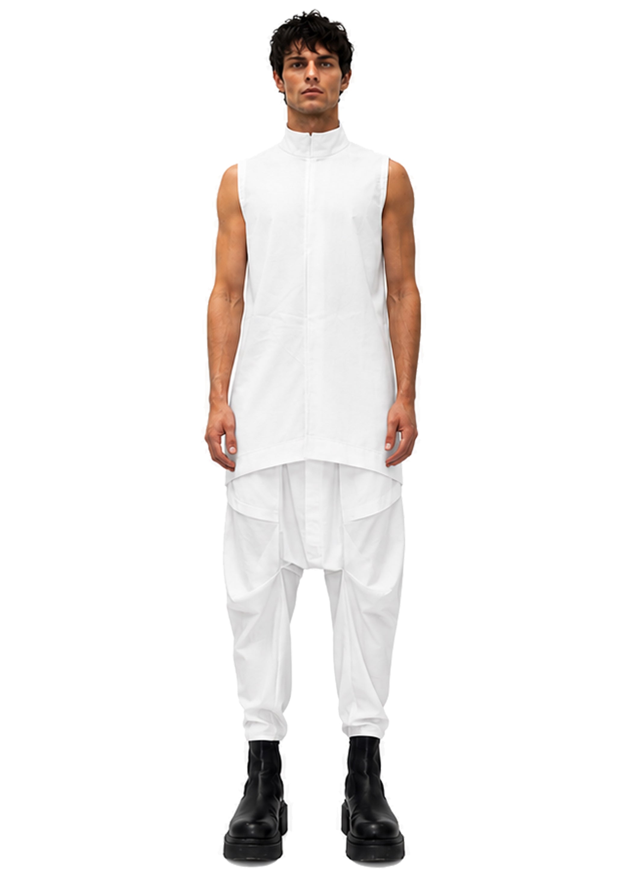 LINEN OVERLAPPING VEST