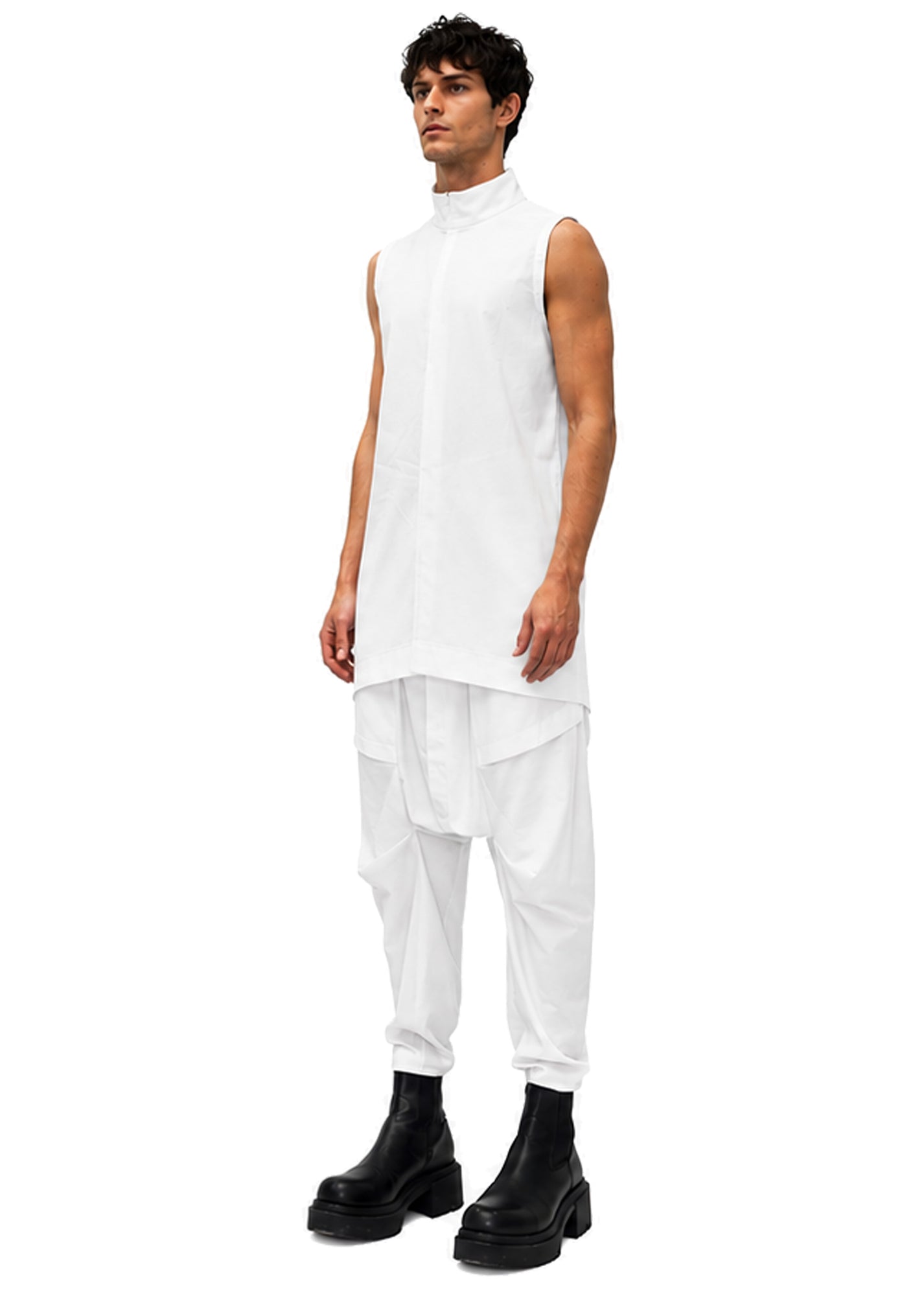LINEN OVERLAPPING VEST