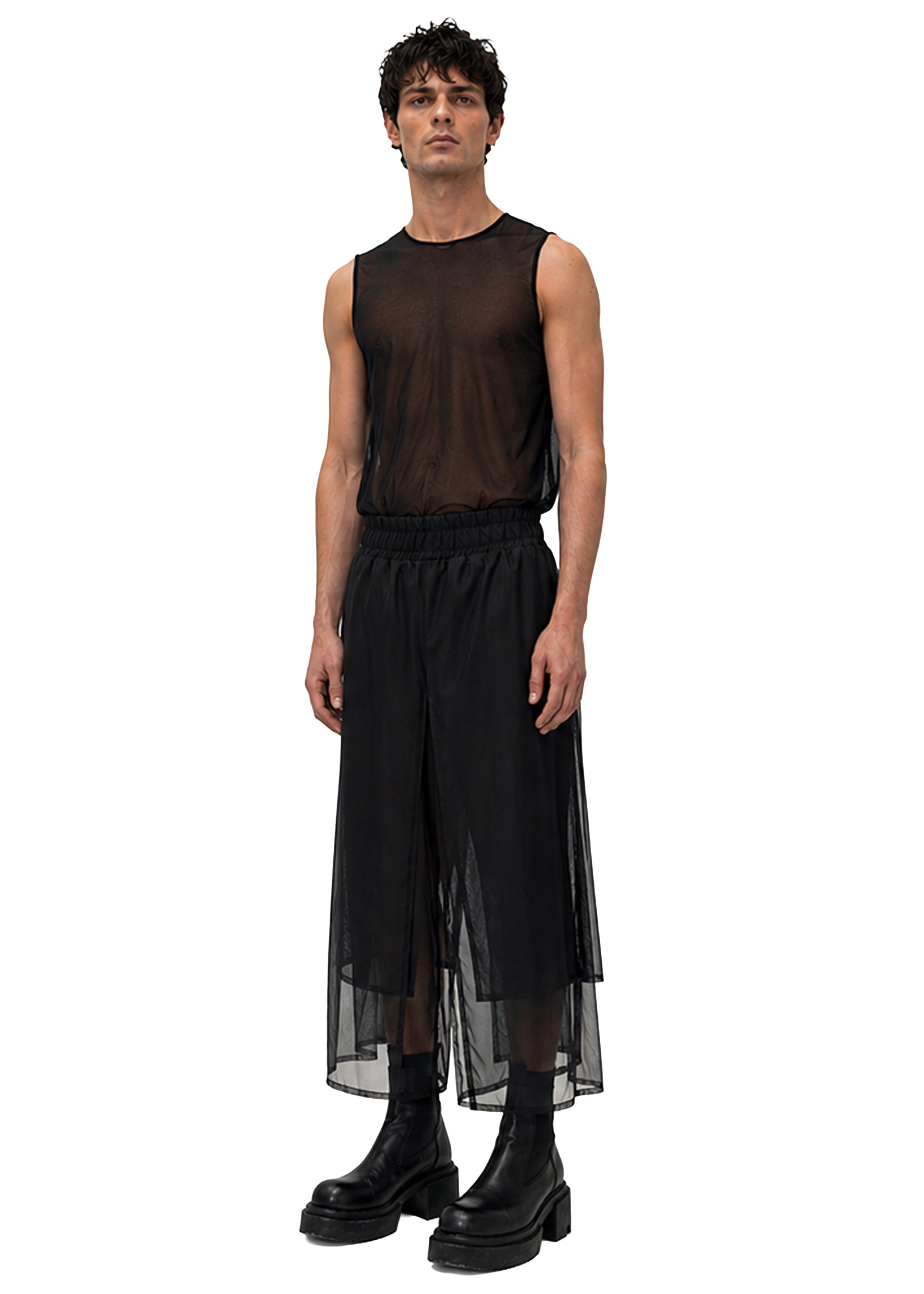 MESH PANEL TROUSERS