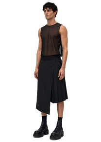 ASYMMETRIC PLEAT SHORTS