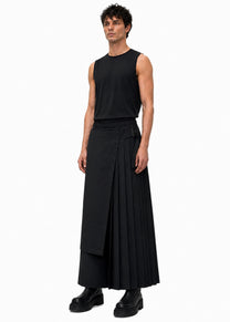 ASYMMETRIC PLEAT TROUSERS