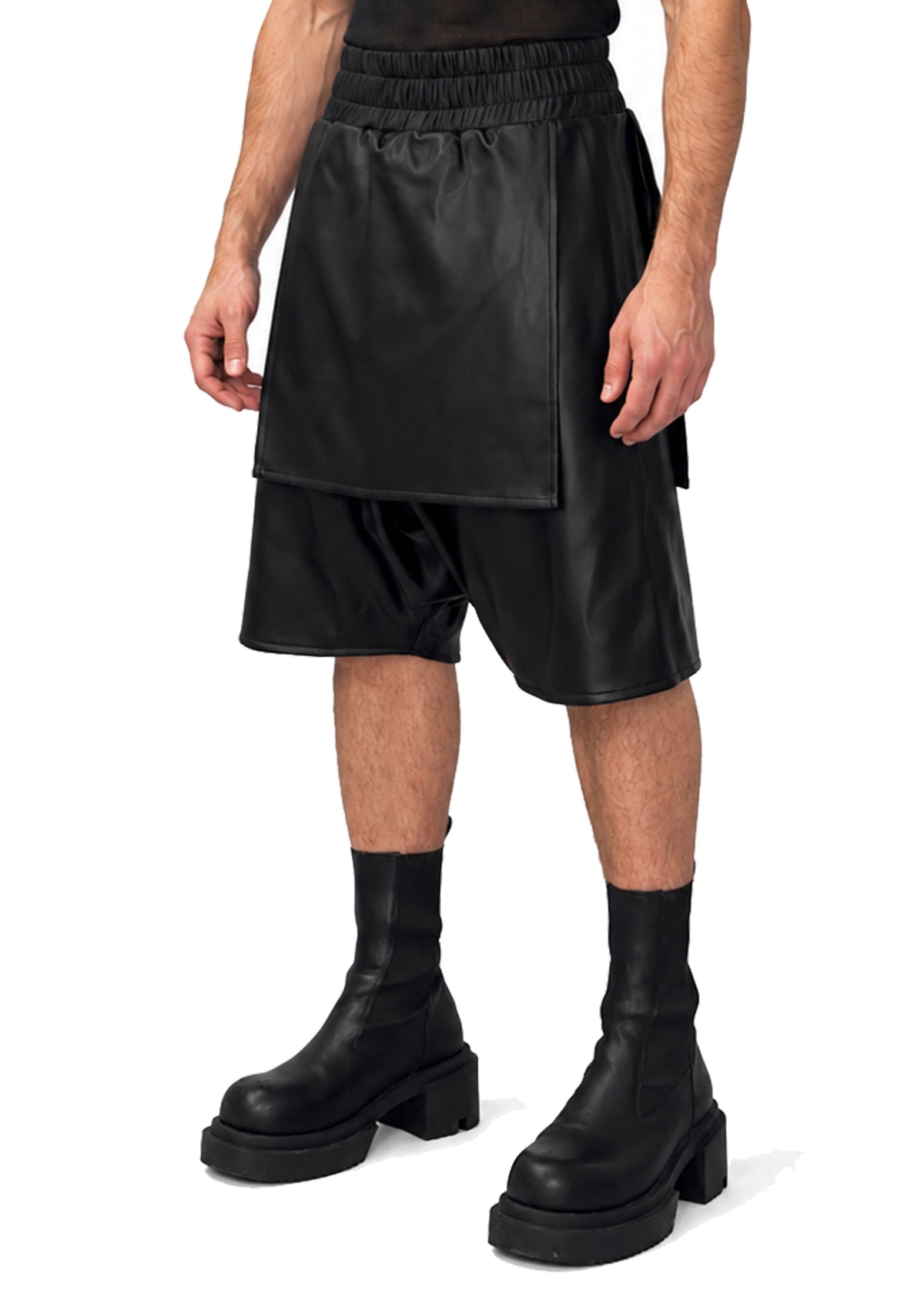 VEGAN LEATHER SAMURAI SHORTS