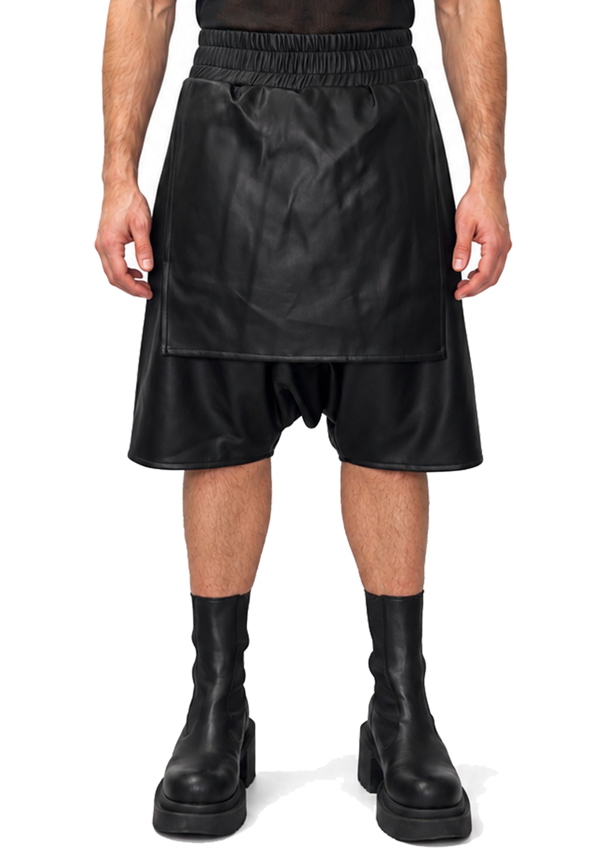 VEGAN LEATHER SAMURAI SHORTS