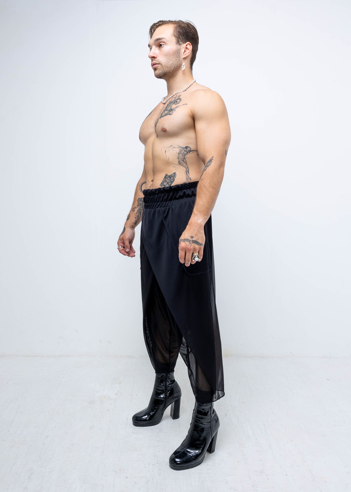 MESH WRAP TROUSERS