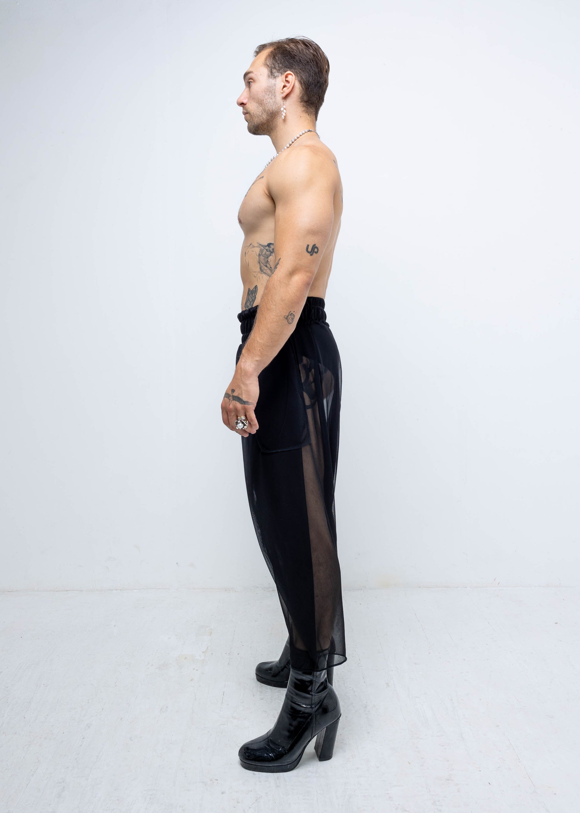 MESH WRAP TROUSERS