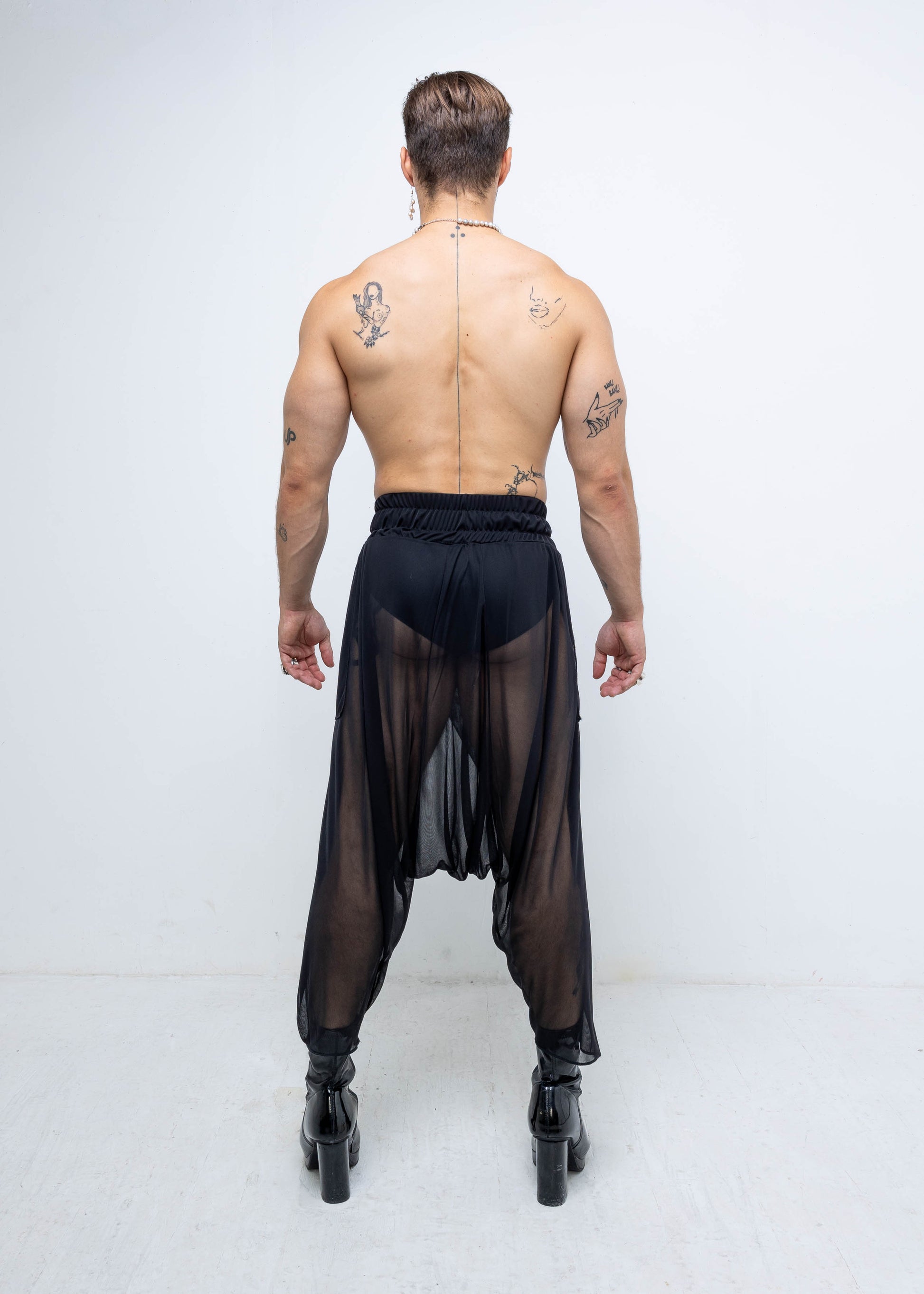 MESH WRAP TROUSERS