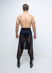 MESH WRAP TROUSERS