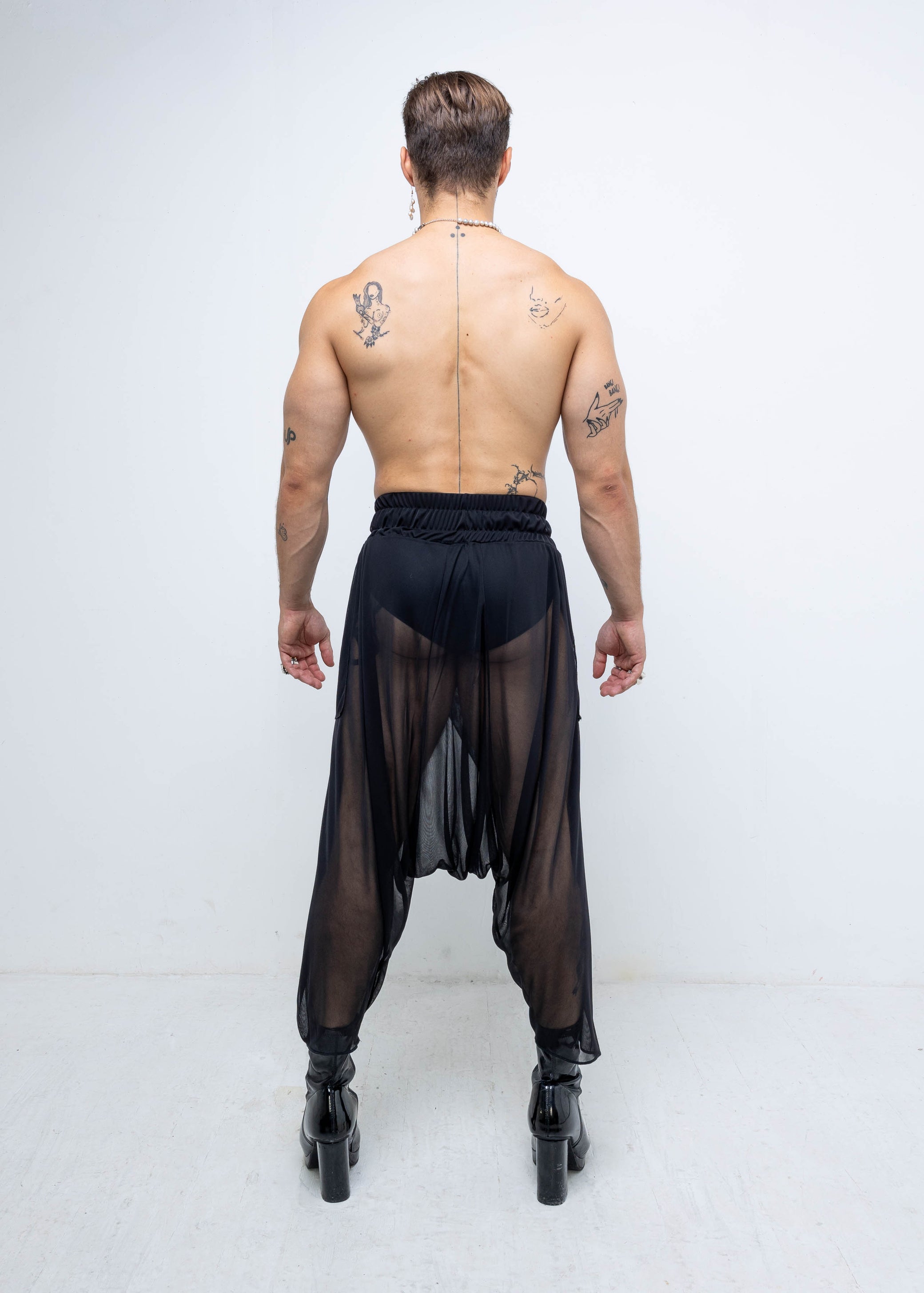 MESH WRAP TROUSERS