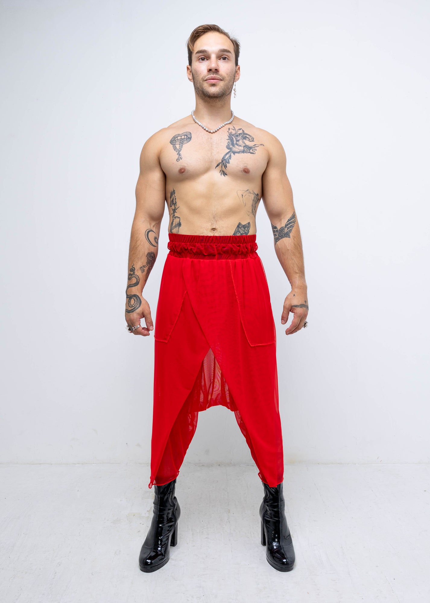 MESH WRAP TROUSERS