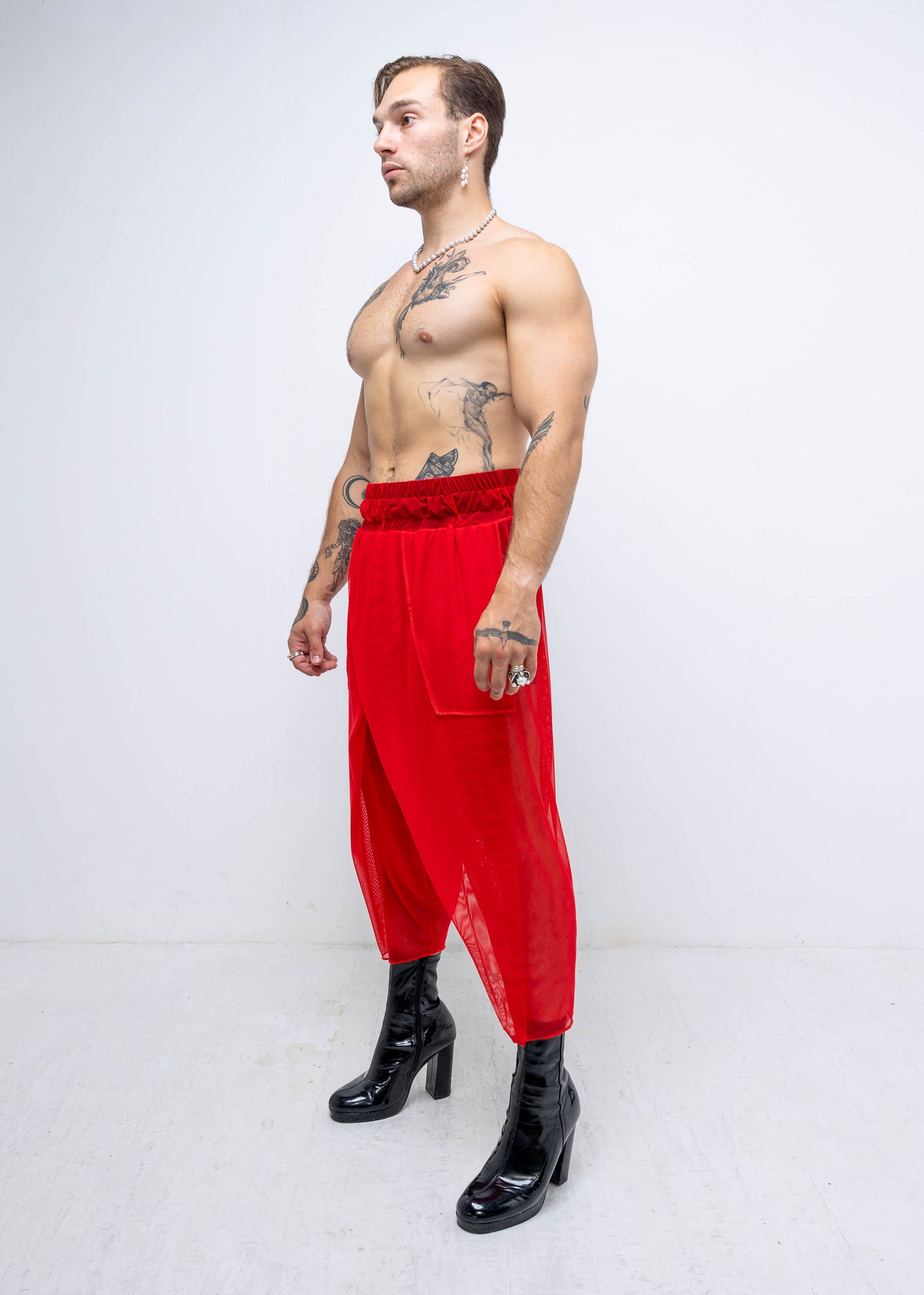 MESH WRAP TROUSERS