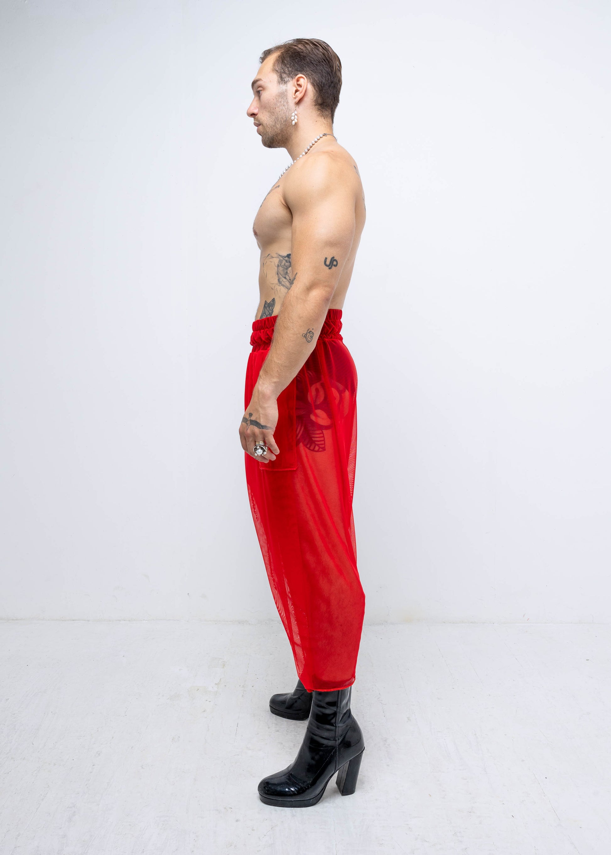 MESH WRAP TROUSERS