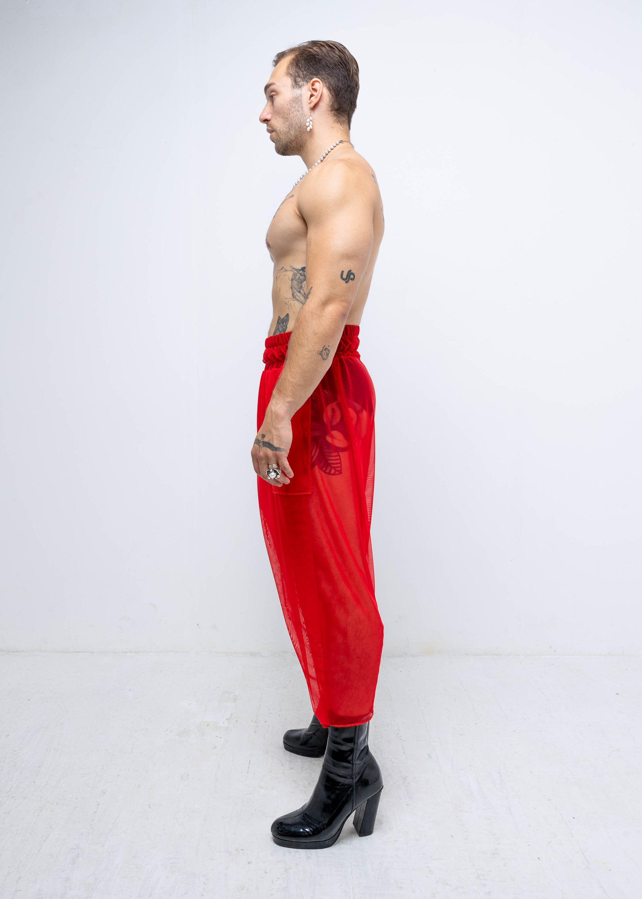 MESH WRAP TROUSERS
