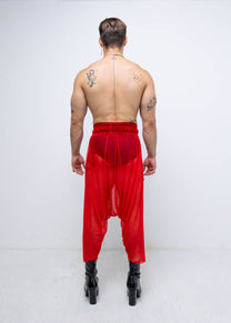 MESH WRAP TROUSERS