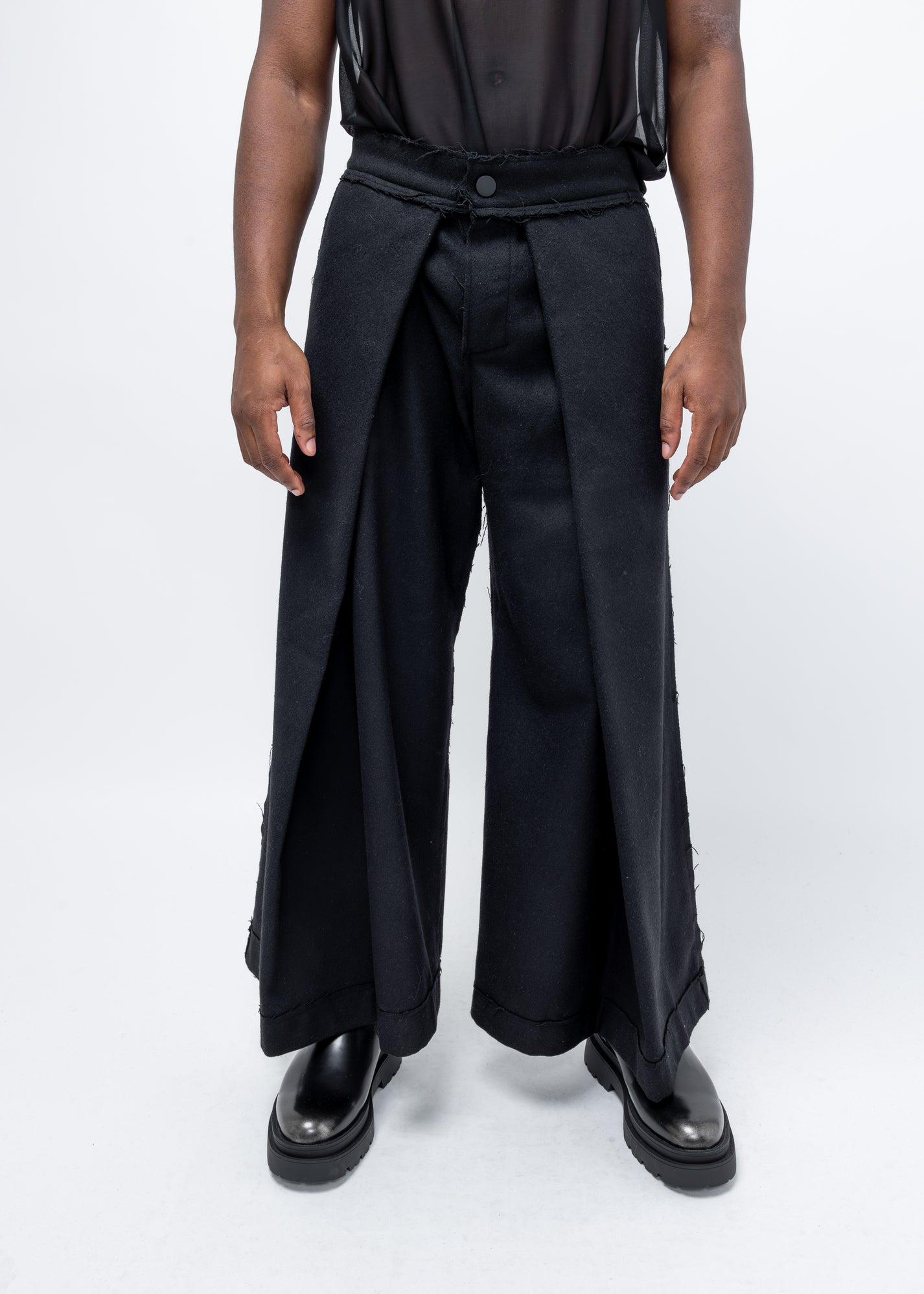 DECONSTRUCTED CLOSED WRAP TROUSERS