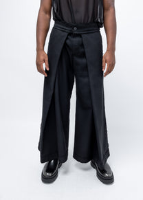 DECONSTRUCTED CLOSED WRAP TROUSERS