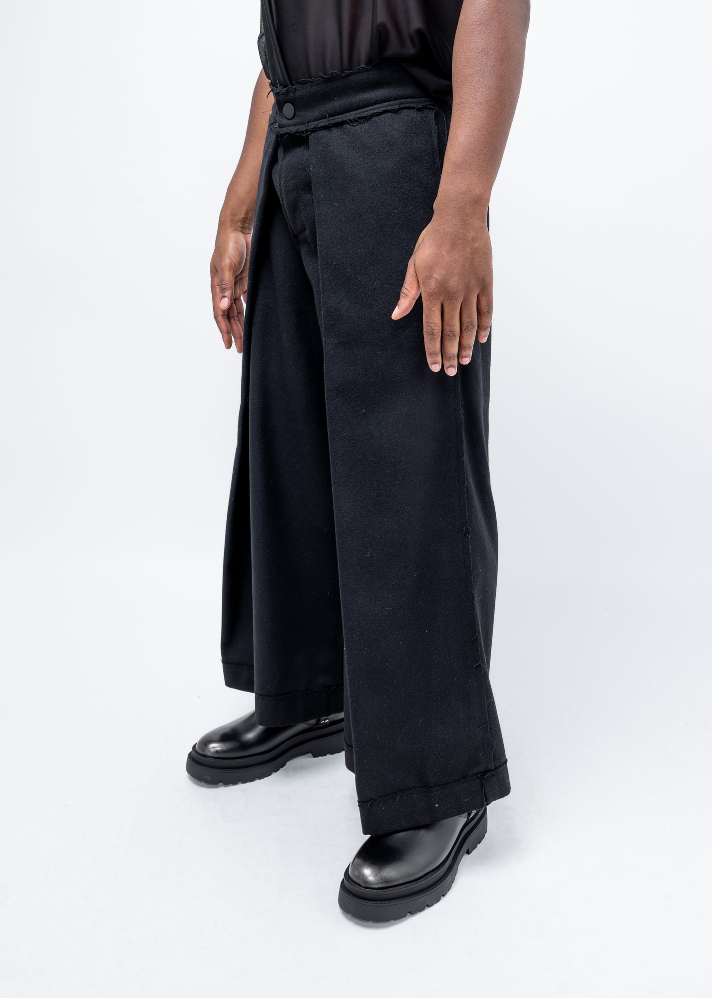 DECONSTRUCTED CLOSED WRAP TROUSERS