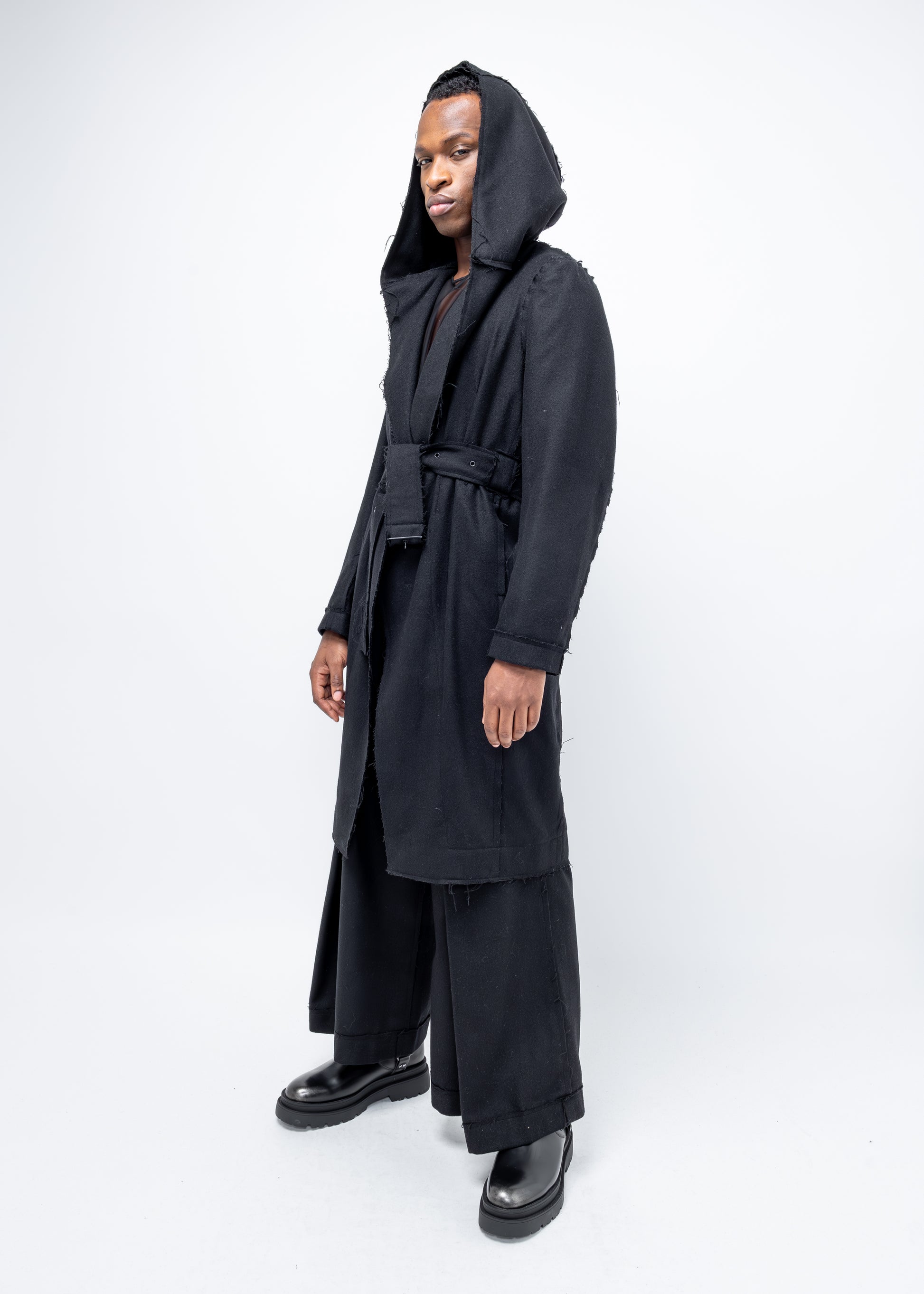 DECONSTRUCTED HOODED COAT