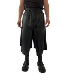 VEGAN LEATHER PANEL SHORTS